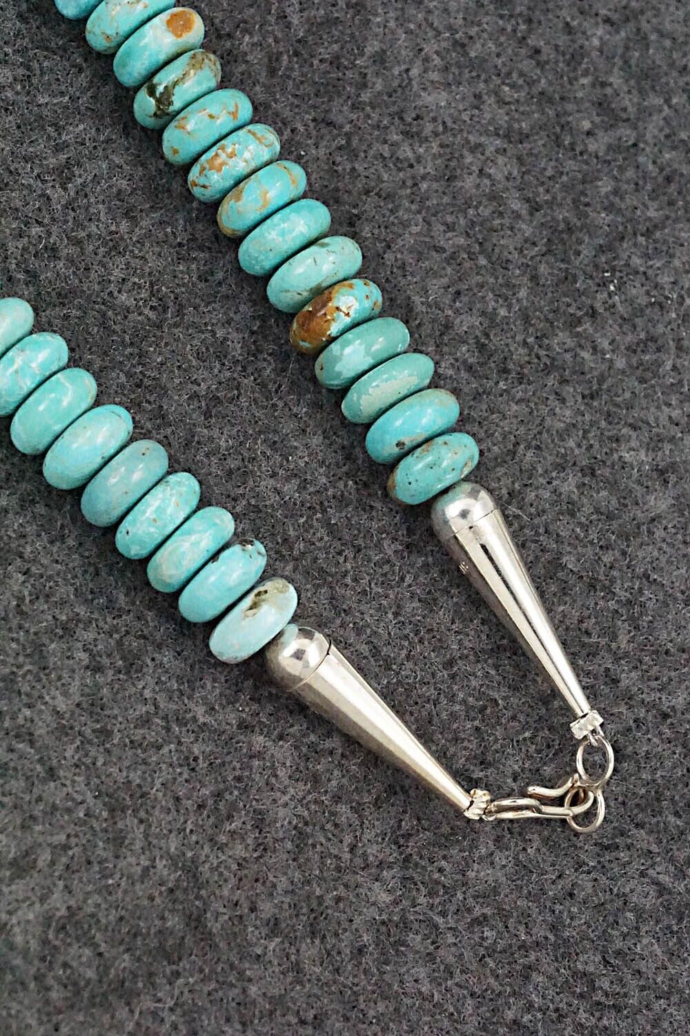 Turquoise & Sterling Silver Necklace 19" - Doreen Jake