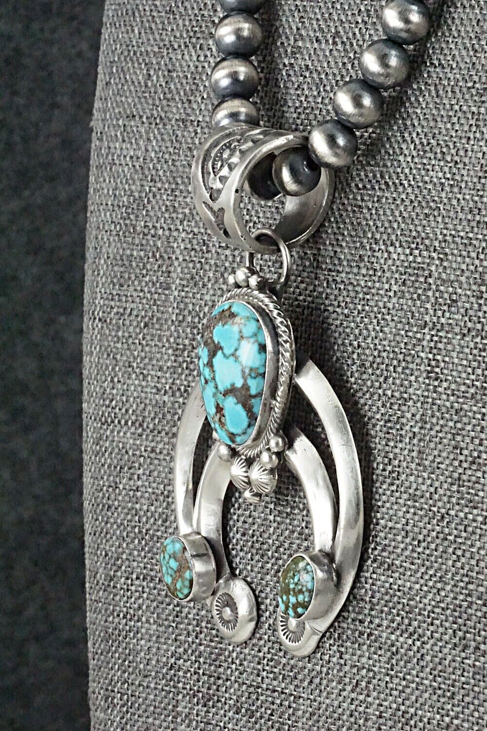 Turquoise & Sterling Silver Necklace - Tom Lewis