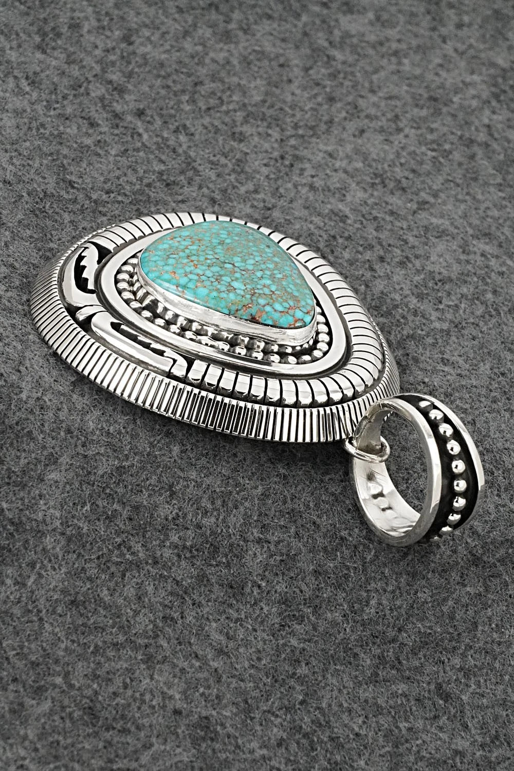 Turquoise and Sterling Silver Pendant - Jonathan Nez