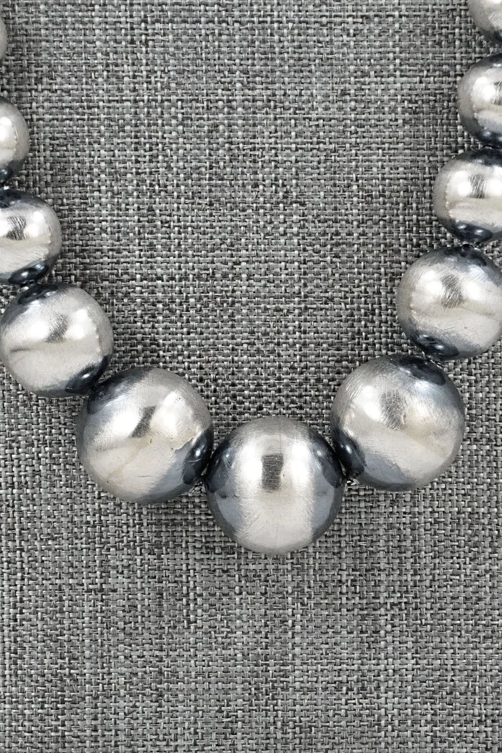 Sterling Silver Navajo Pearl Necklace & Earrings Set - Treva Jim