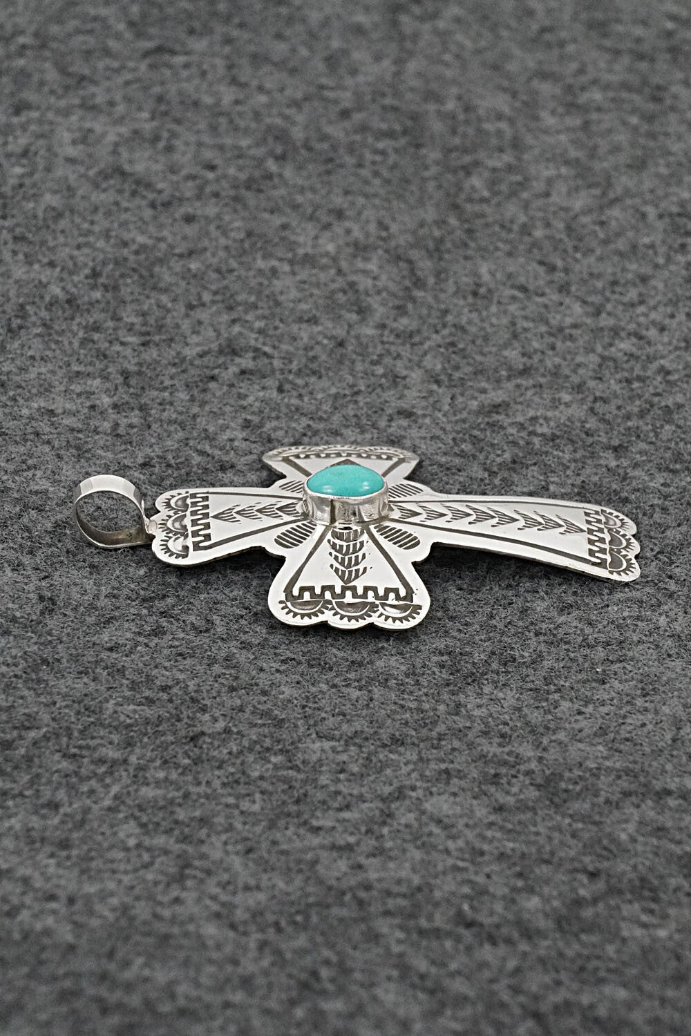 Turquoise & Sterling Silver Pendant - Arnold Blackgoat