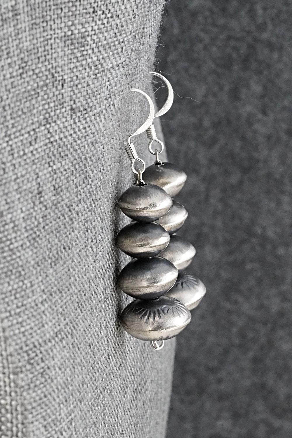 Sterling Silver Navajo Pearl Earrings - Angeline Miller