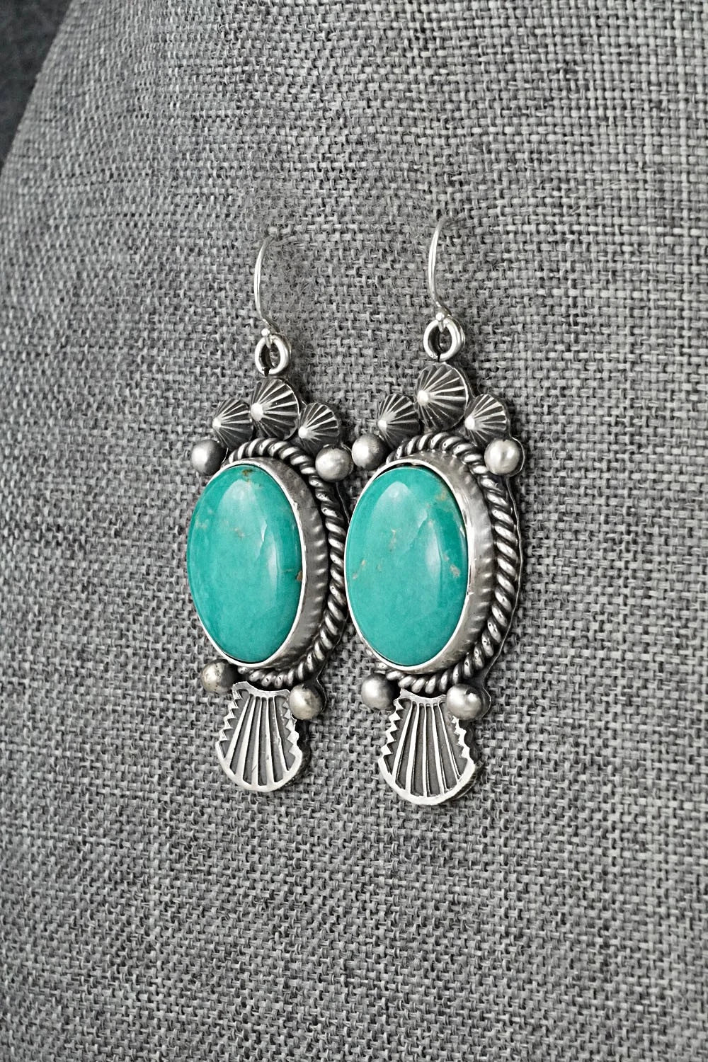 Turquoise & Sterling Silver Earrings - Michael Calladitto