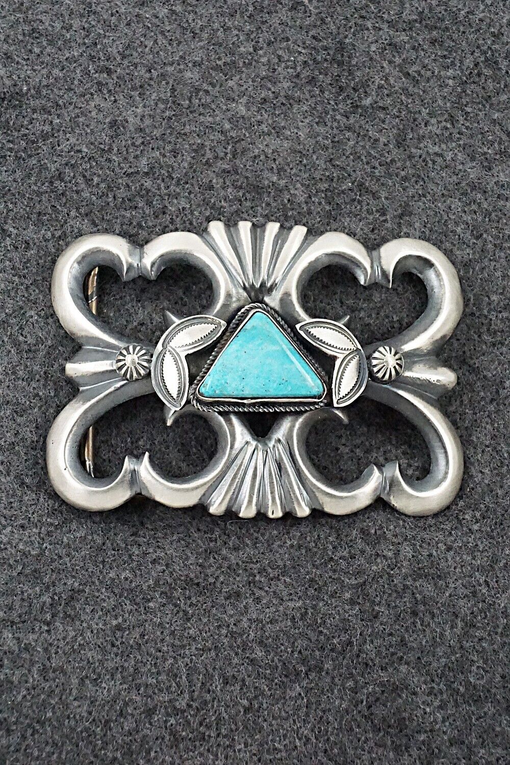 Turquoise & Sterling Silver Belt Buckle - Henry Morgan