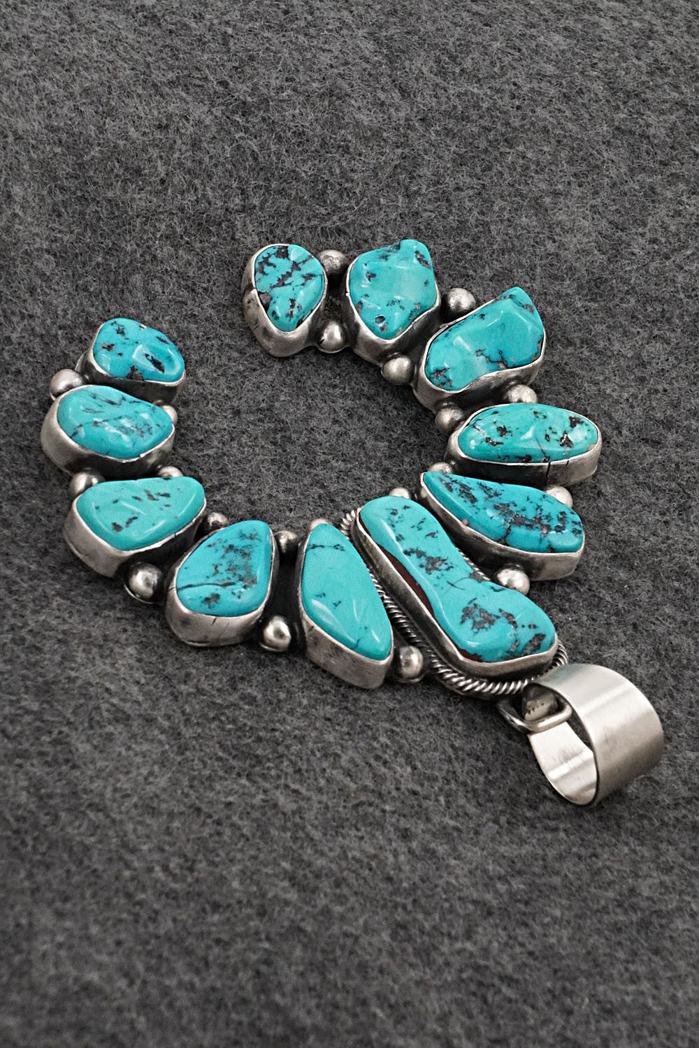 Turquoise & Sterling Silver Pendant - Bobby Johnson