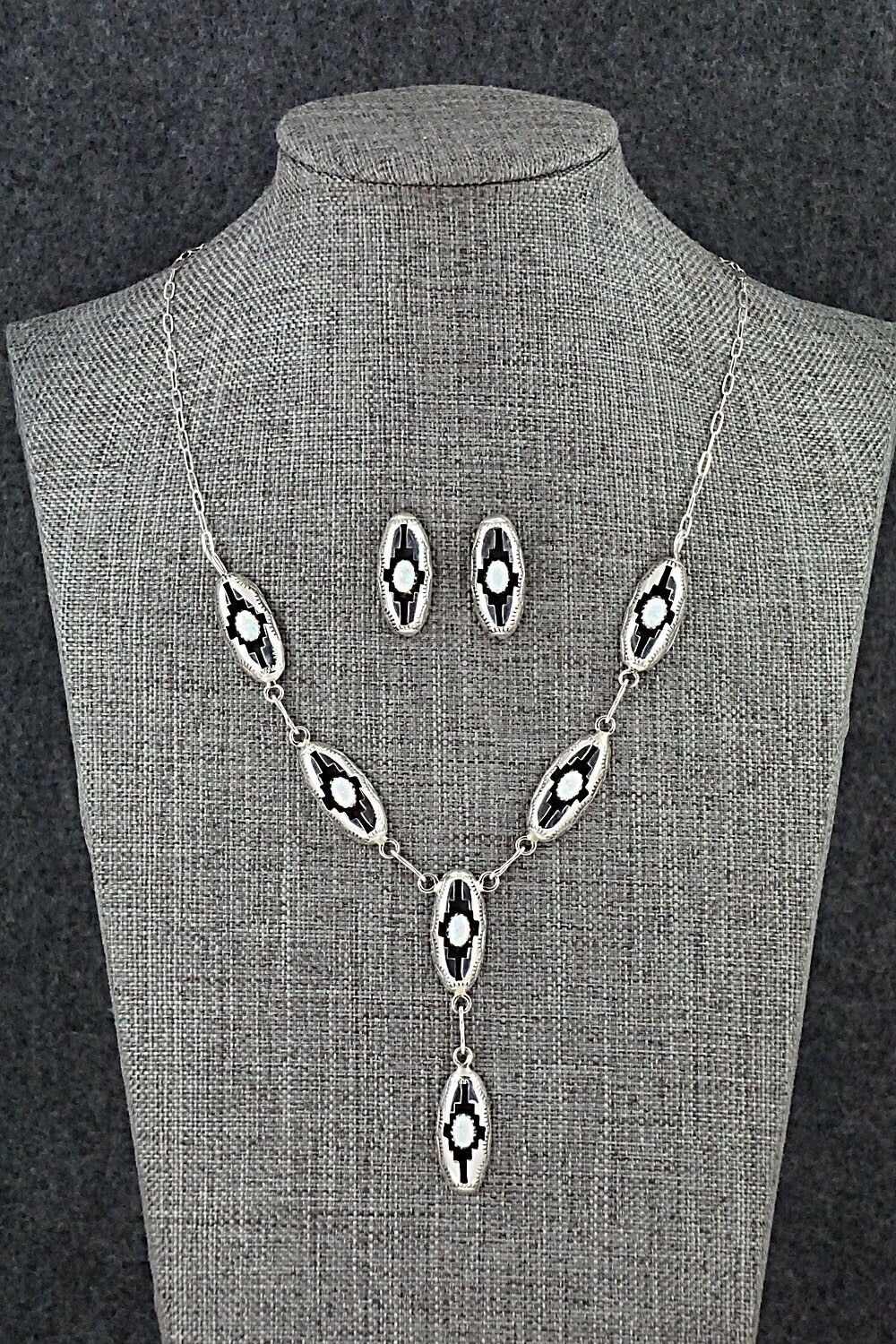 Opalite & Sterling Silver Necklace and Earrings Set - Felix Perry