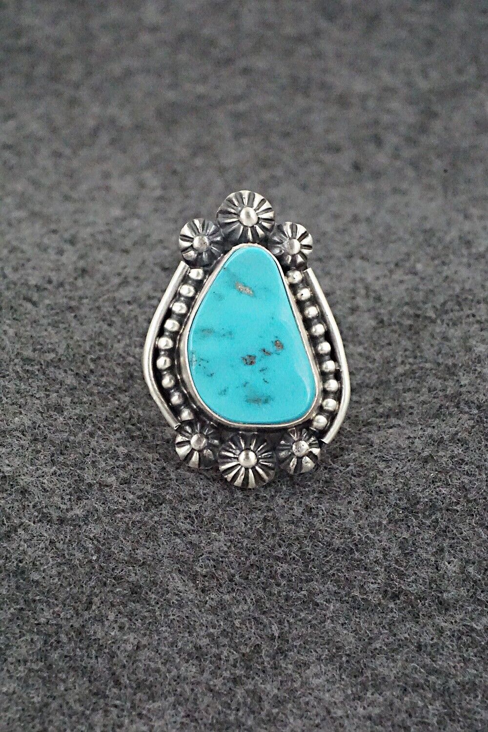 Turquoise & Sterling Silver Ring - Darrin Livingston - Size 7.25