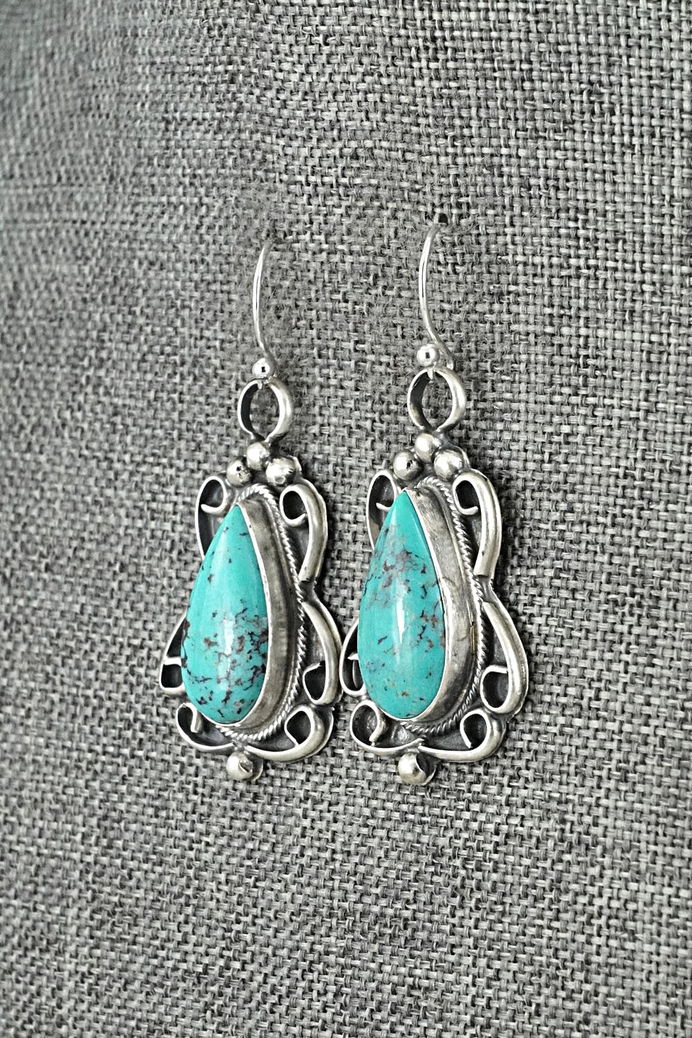 Turquoise & Sterling Silver Earrings - Kobe Martinez