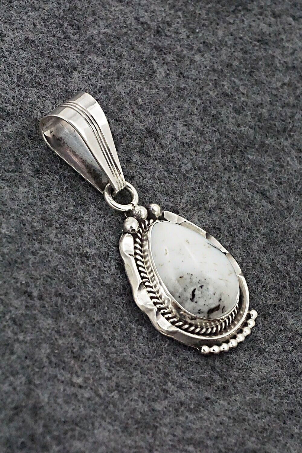 White Buffalo & Sterling Silver Pendant - Samuel Yellowhair