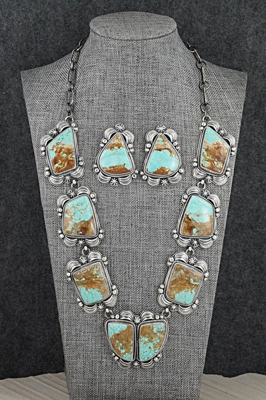 Turquoise & Sterling Silver Necklace and Earrings Set - Randy Boyd