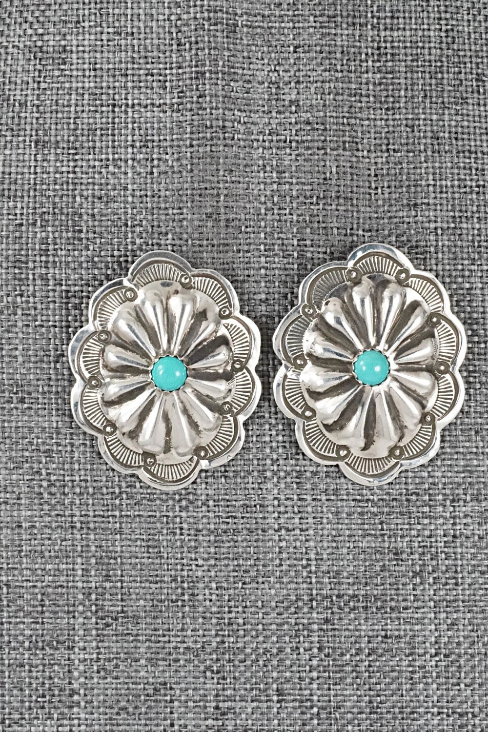 Turquoise & Sterling Silver Earrings - Charlotte Blackgoat