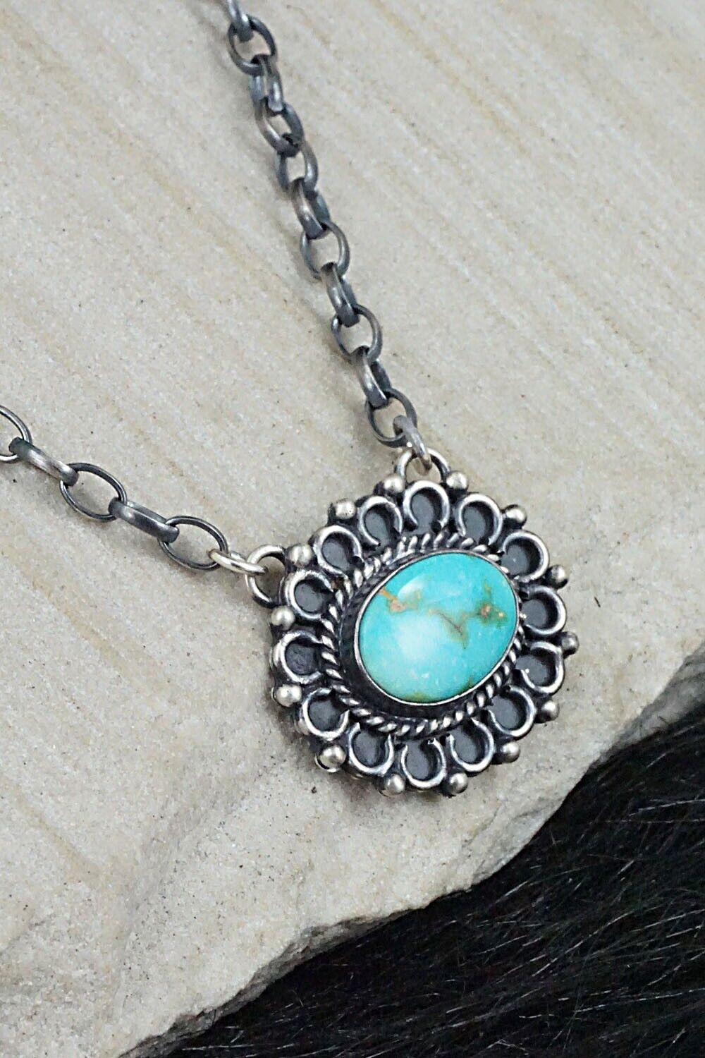 Turquoise & Sterling Silver Necklace - Joe Piaso
