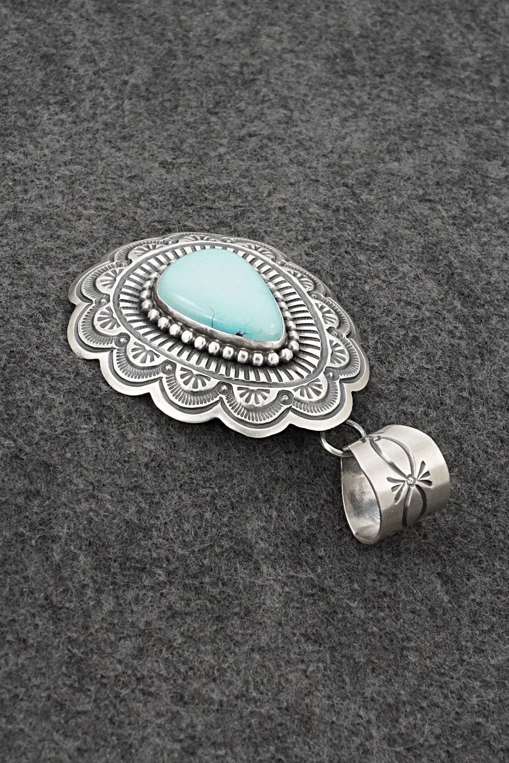 Turquoise & Sterling Silver Pendant - Arnold Blackgoat