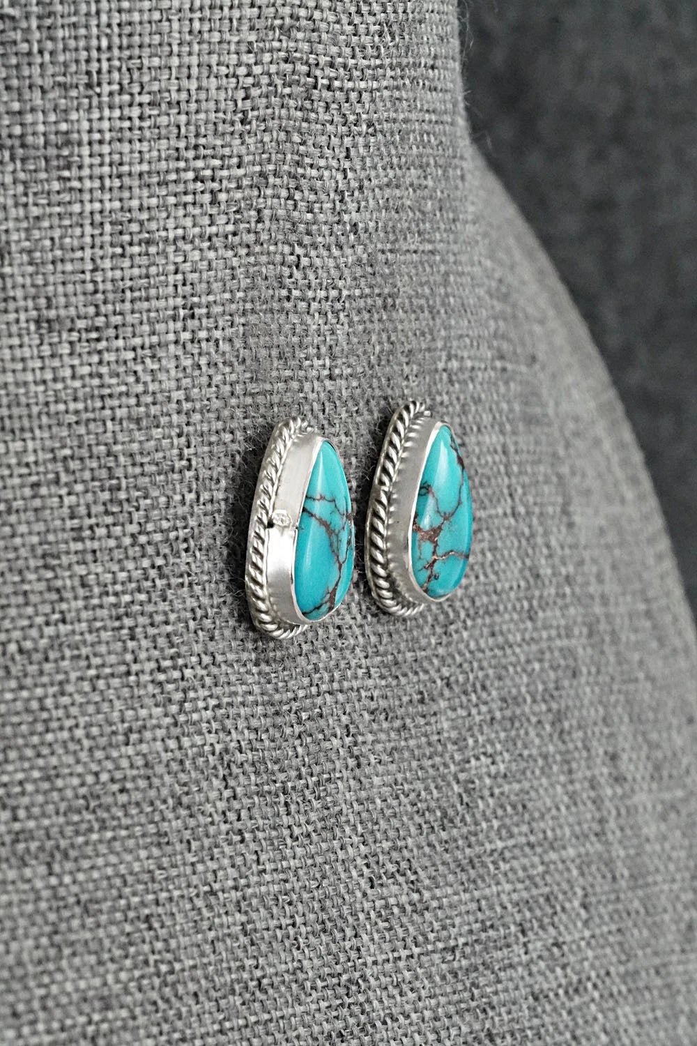 Turquoise & Sterling Silver Earrings - Eugene Gruber