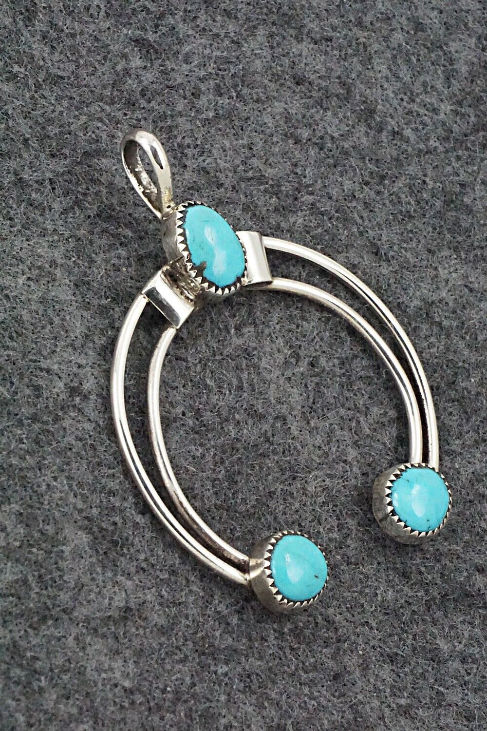 Turquoise & Sterling Silver Naja Pendant - Priscilla Reeder