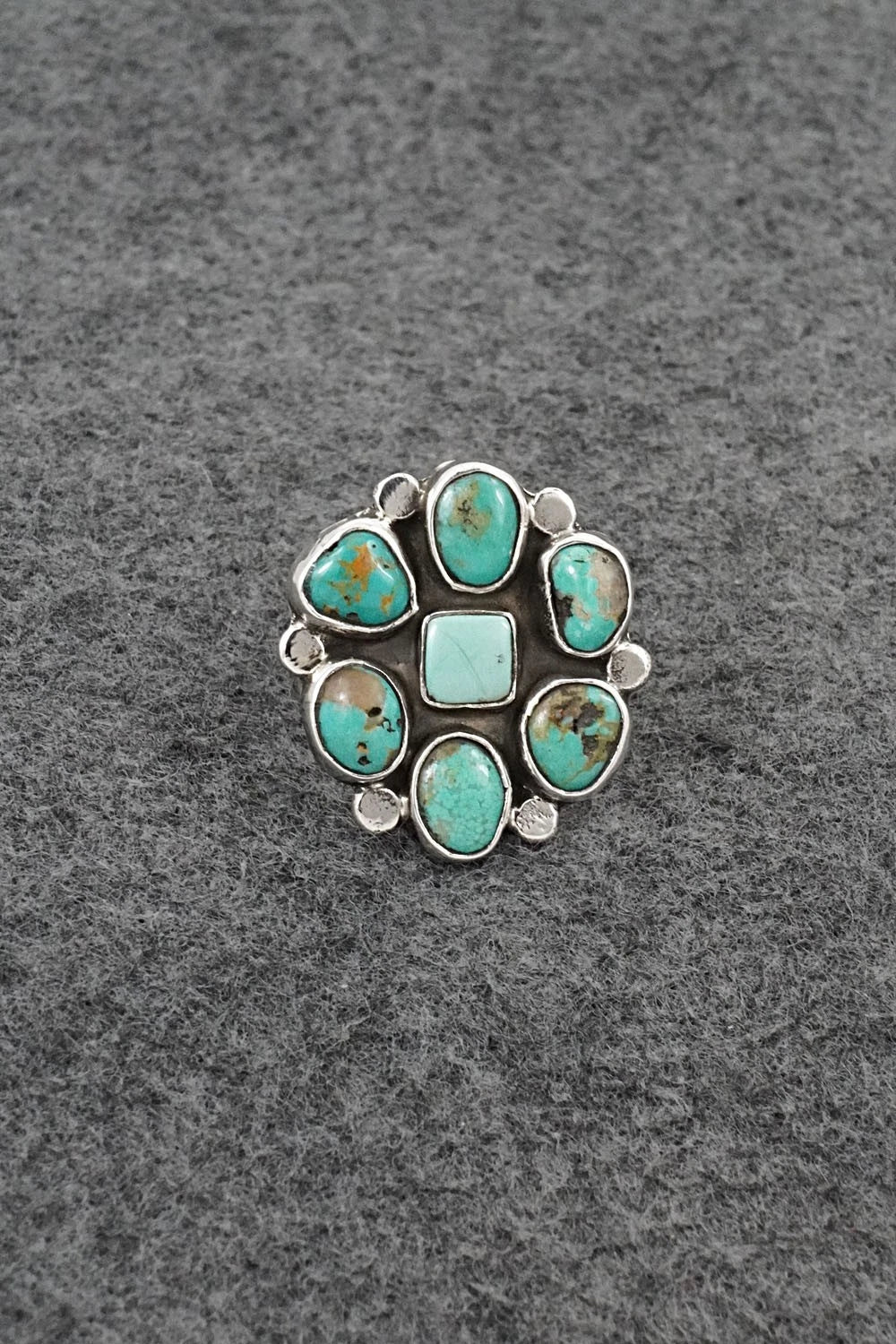 Turquoise & Sterling Silver Ring - Priscilla Reeder - Size 9