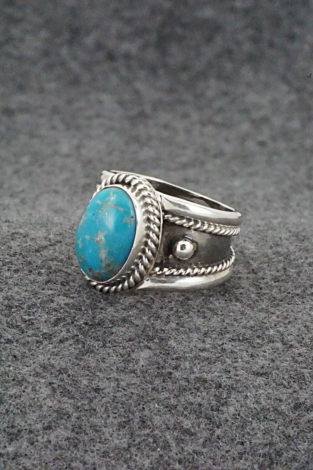 Turquoise & Sterling Silver Ring - Thomas Yazzie - Size 8