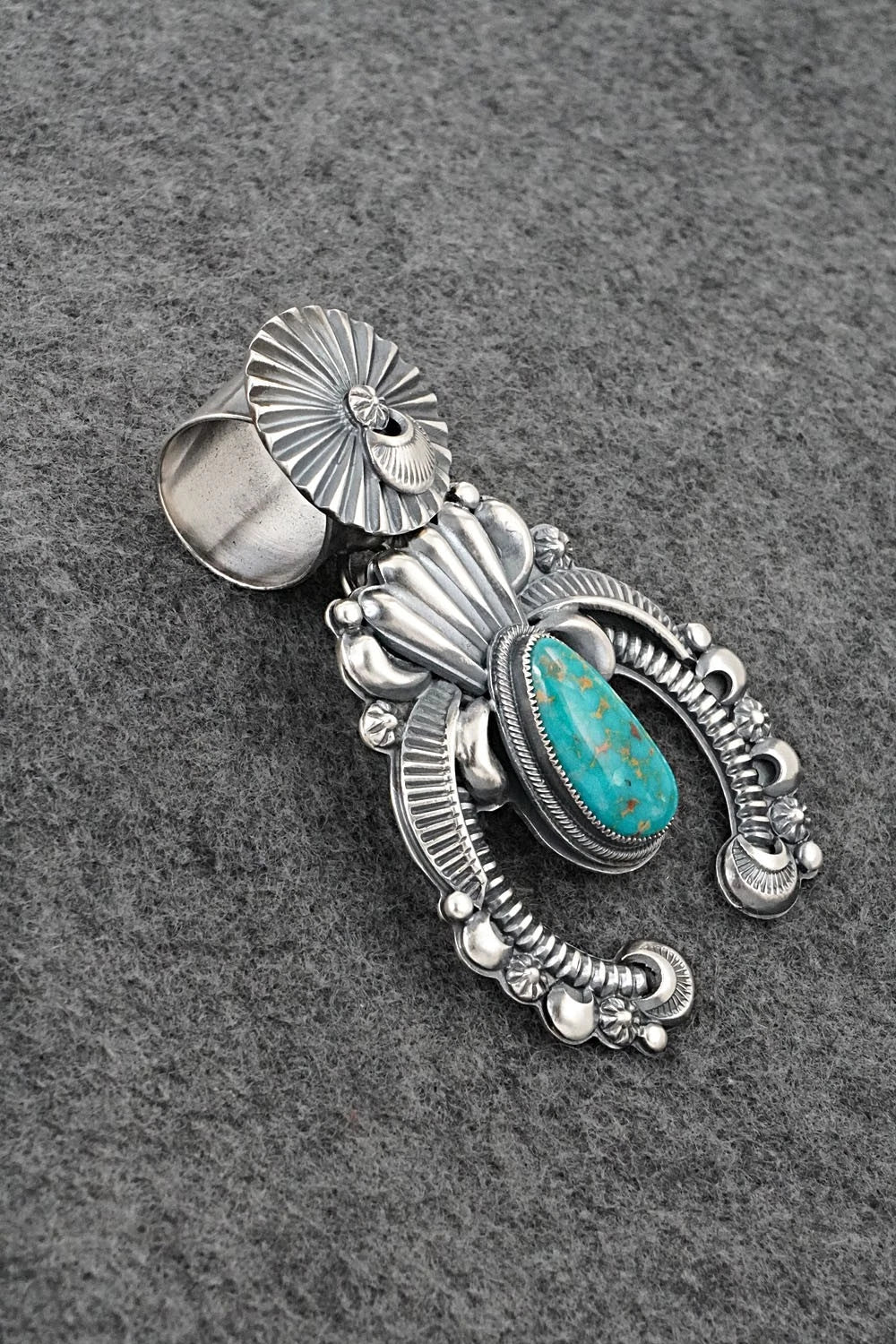 Turquoise & Sterling Silver Pendant - Delbert Gordon