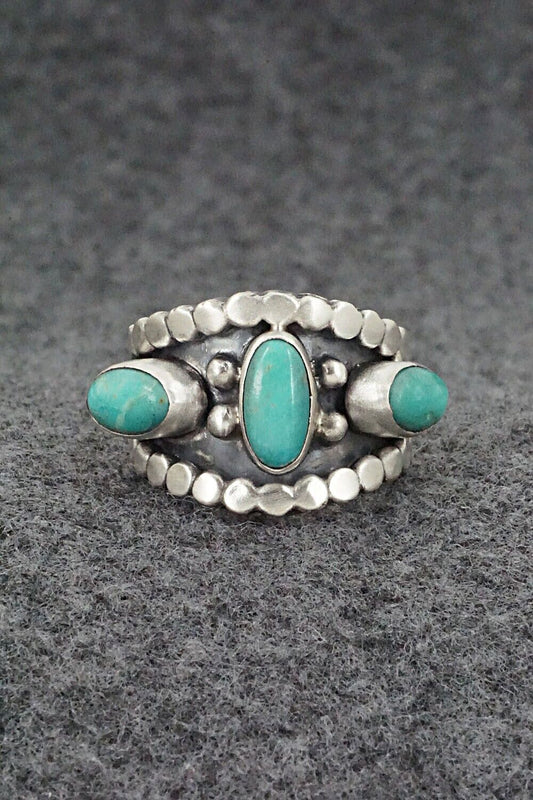 Turquoise & Sterling Silver Ring - Andrew Vandever - Size 7