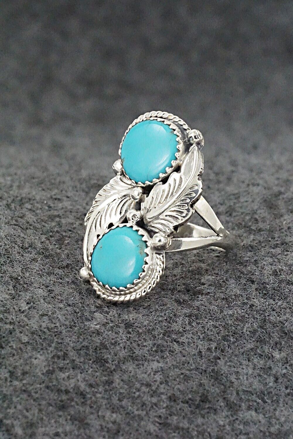Turquoise & Sterling Silver Ring - Jerryson Henio - Size 6.5