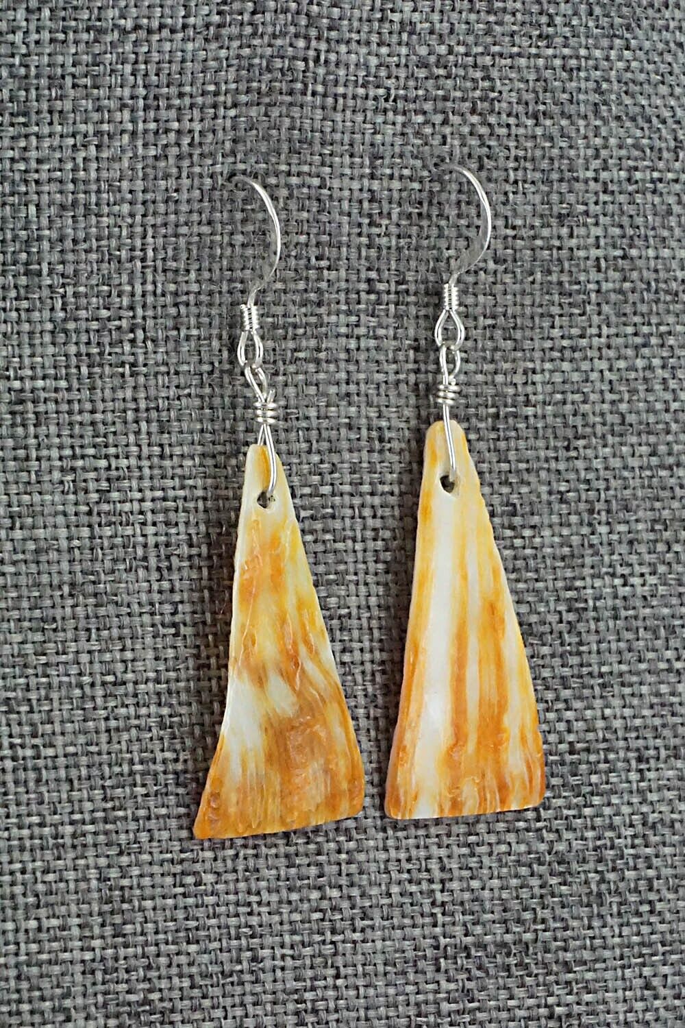 Spiny Oyster & Sterling Silver Earrings - Louise Joe