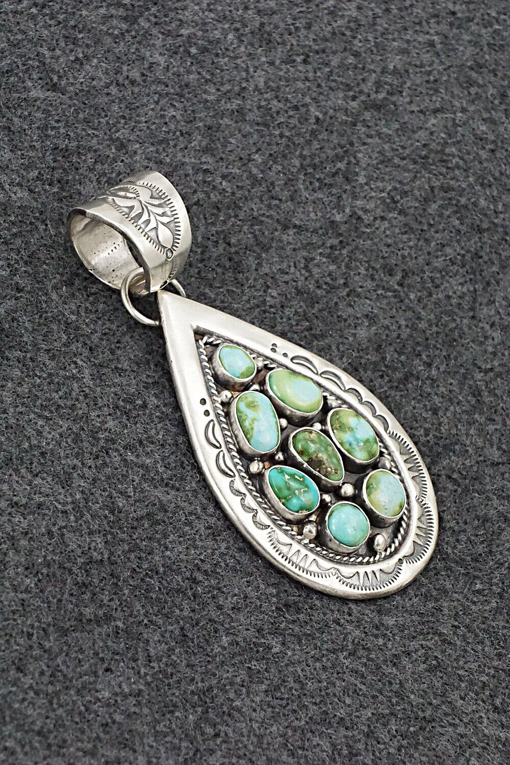 Turquoise & Sterling Silver Pendant - Samuel Yellowhair