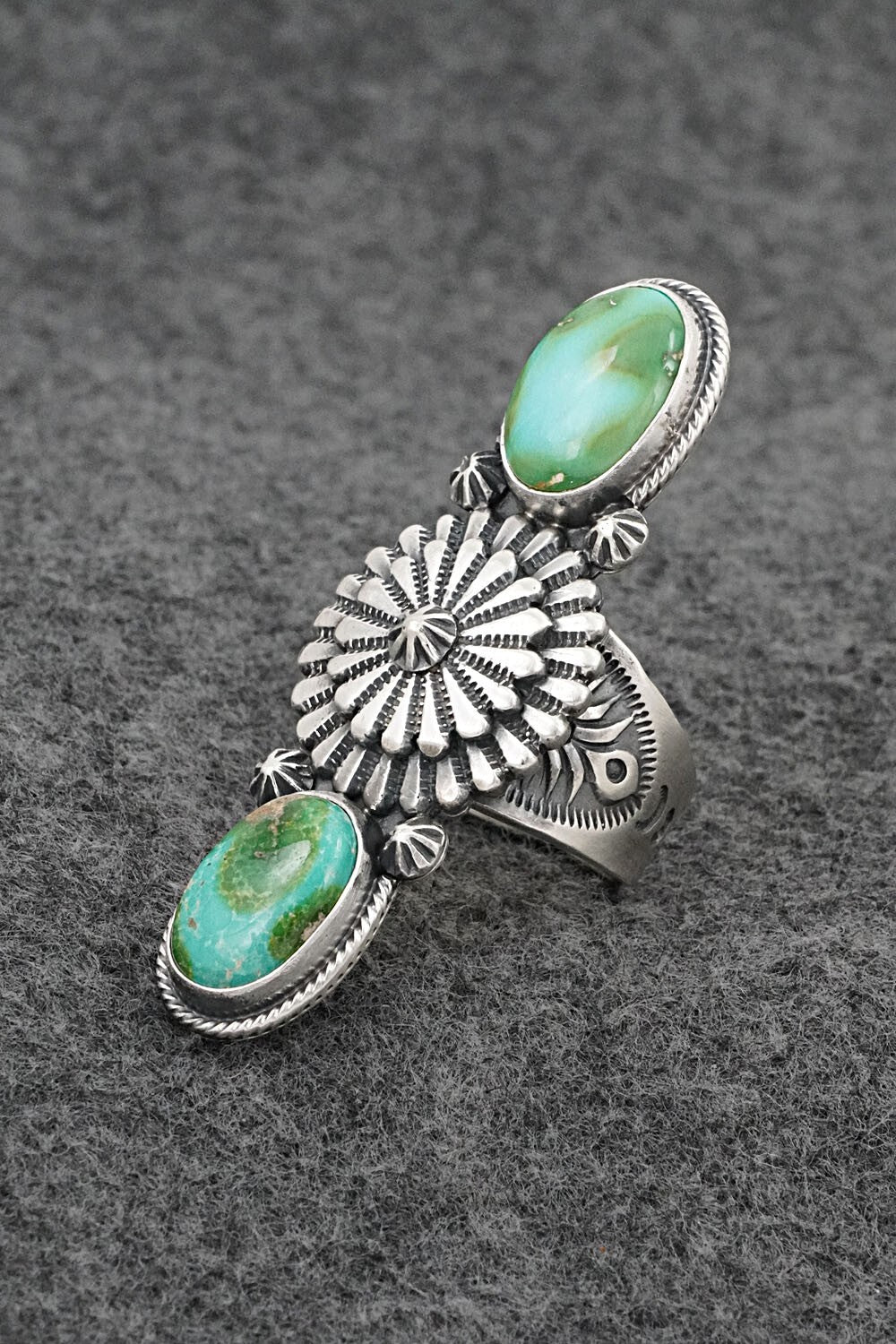 Turquoise & Sterling Silver Ring - Samuel Yellowhair - Size 8