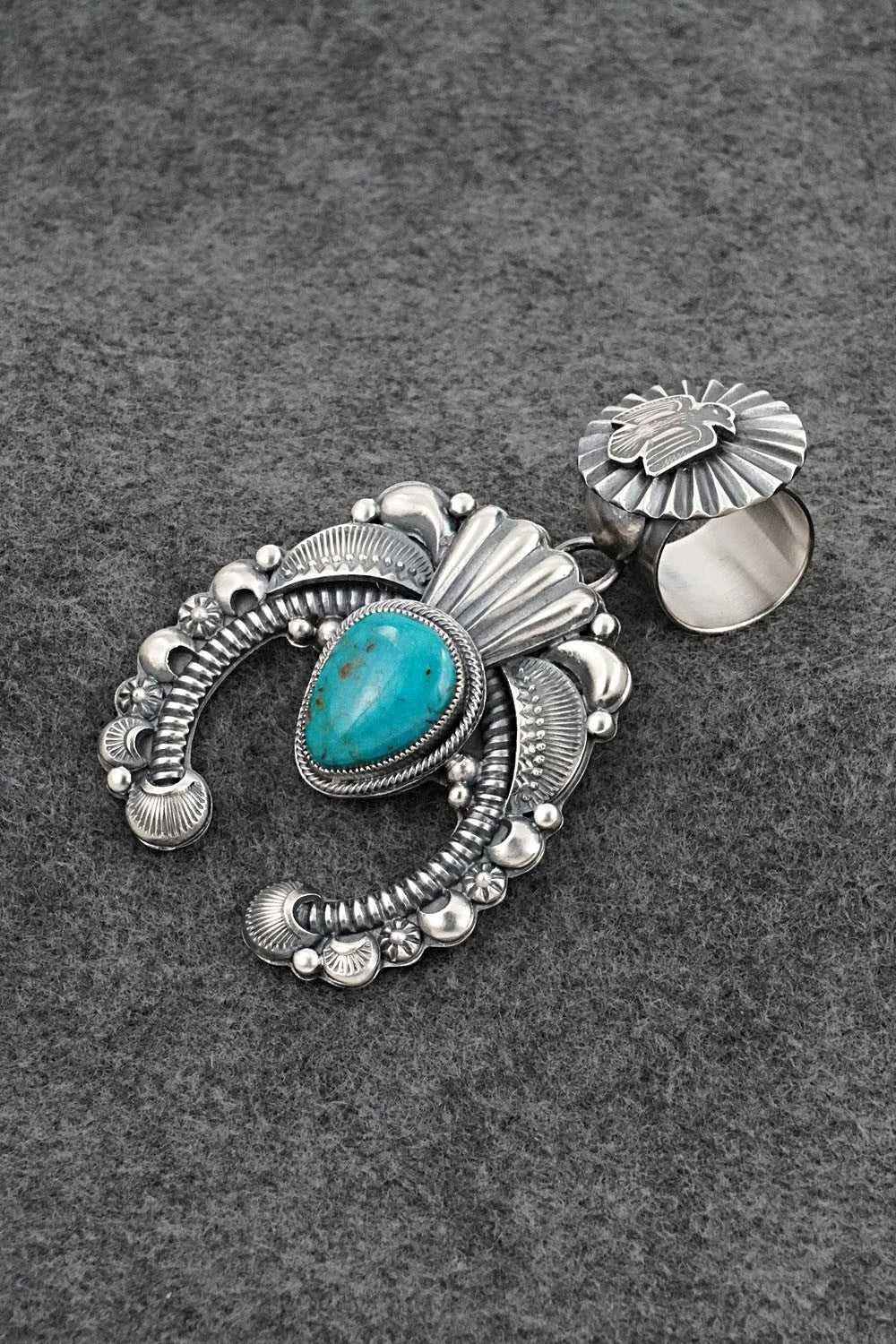 Turquoise & Sterling Silver Pendant - Delbert Gordon