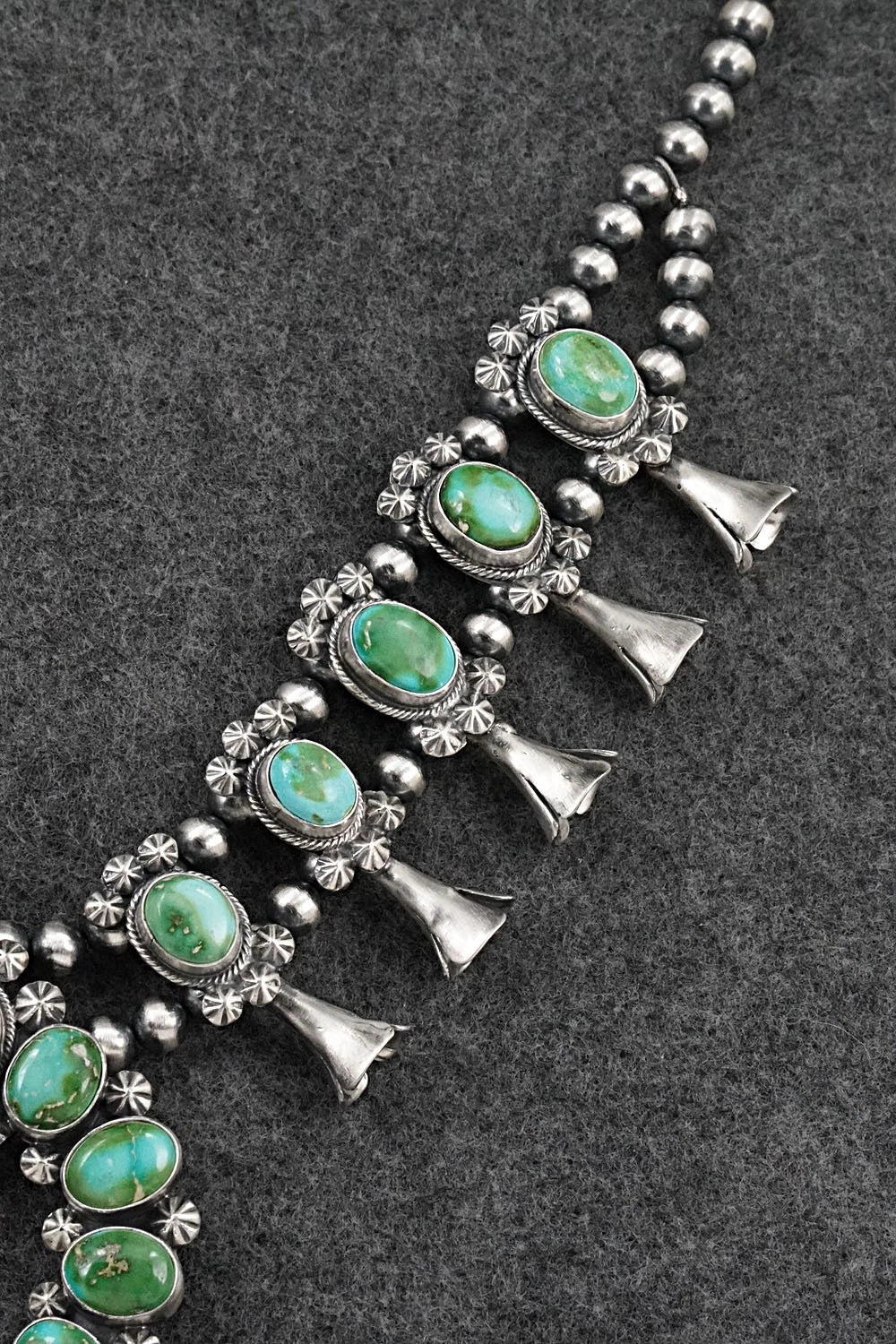 Turquoise & Sterling Silver Squash Blossom Set - Darrin Livingston