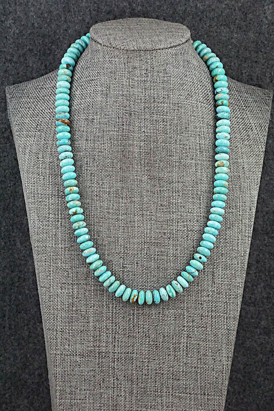 Turquoise & Sterling Silver Necklace 19" - Doreen Jake