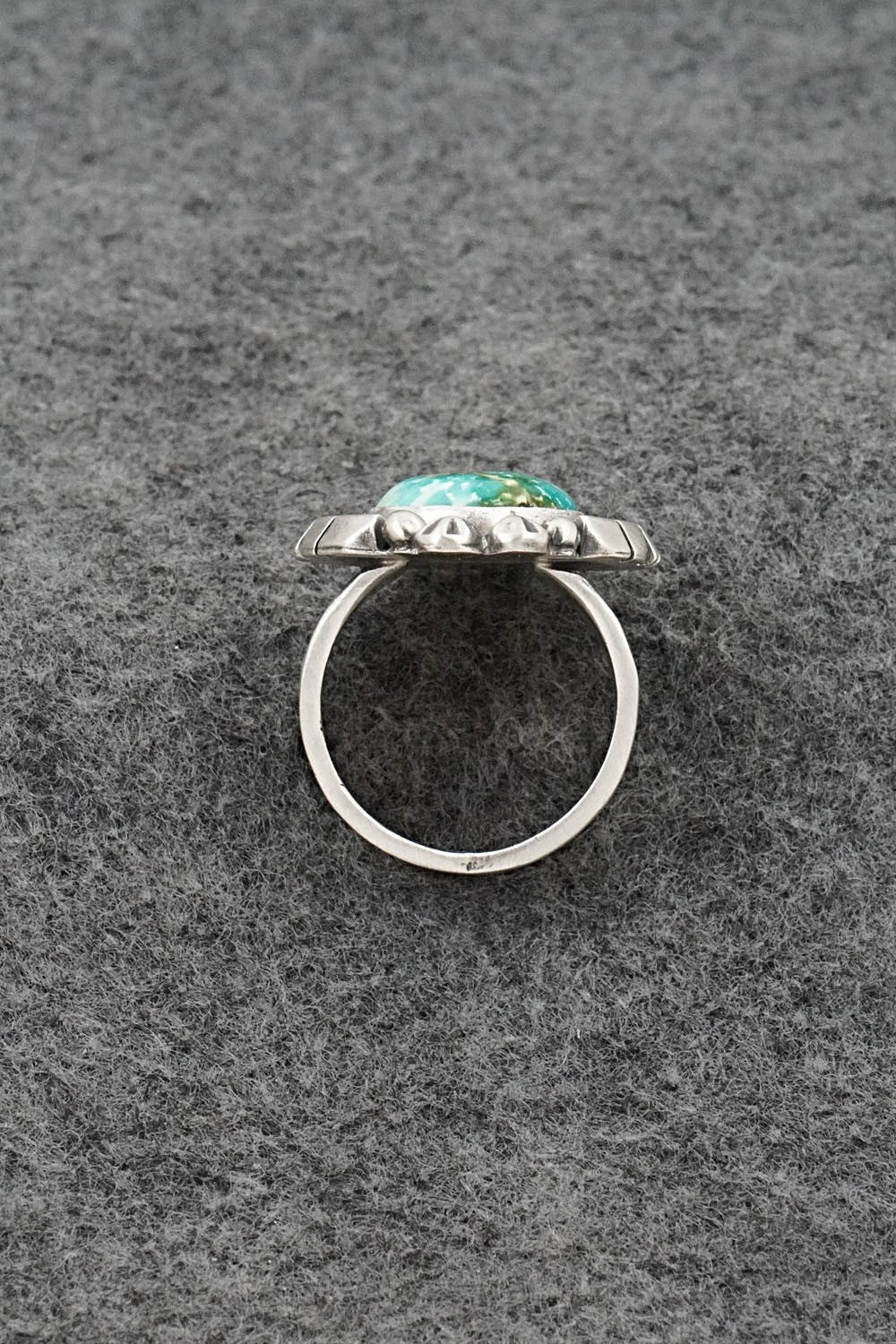 Turquoise & Sterling Silver Ring - Samuel Yellowhair - Size 7.5