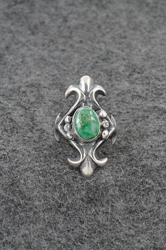 Turquoise & Sterling Silver Ring - Harrison Bitsue - Size 6.5
