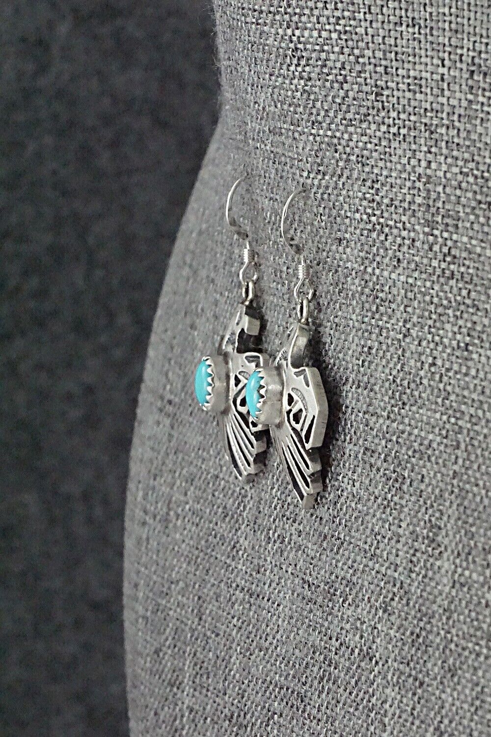 Turquoise & Sterling Silver Earrings - Kenny Lonjose
