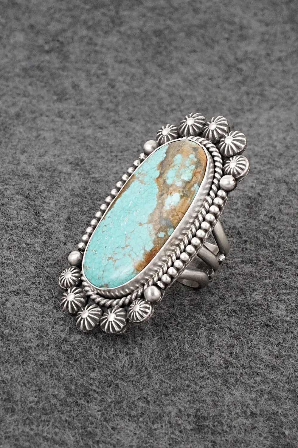 Turquoise & Sterling Silver Ring - Michael Calladitto - Size 8