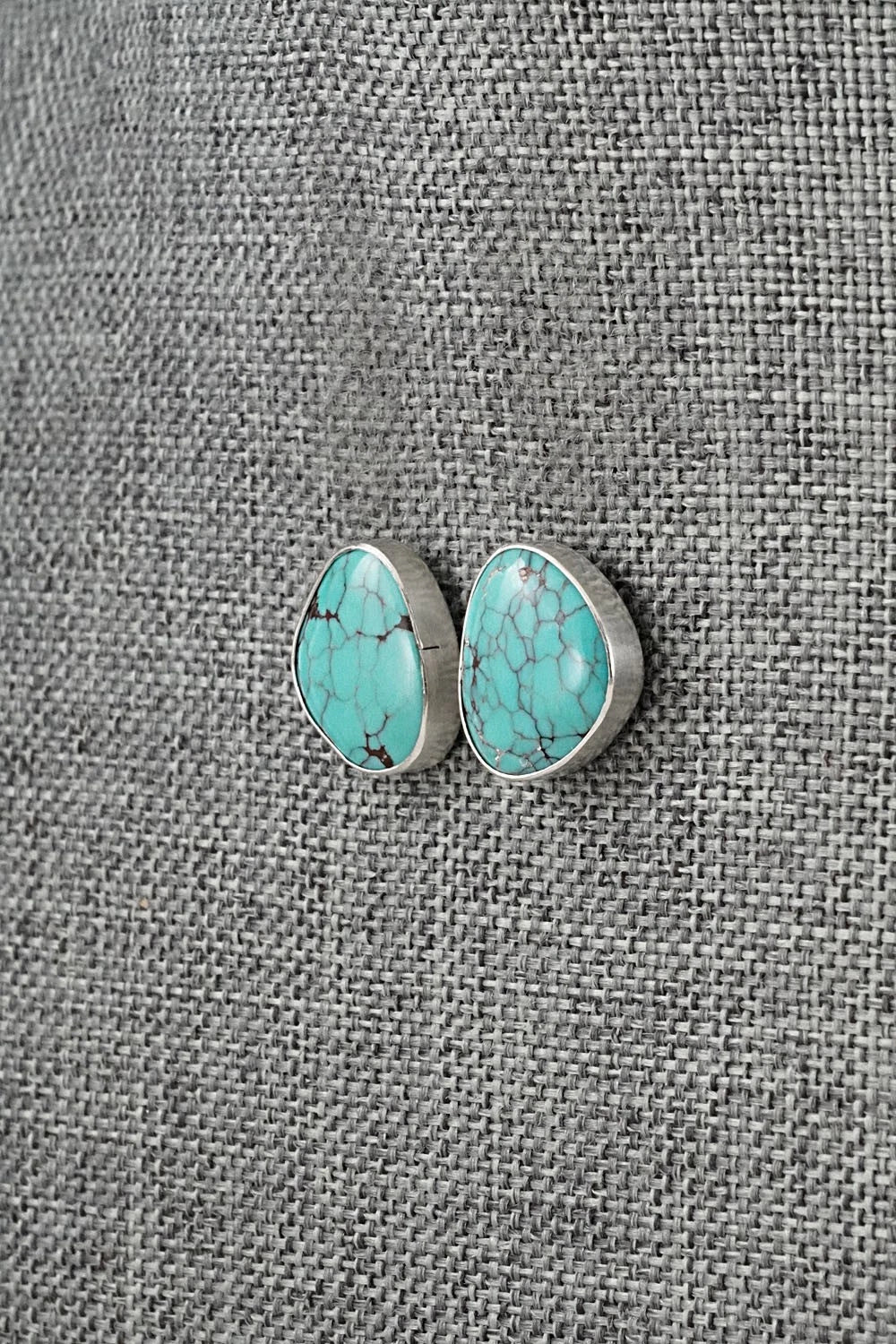Turquoise & Sterling Silver Earrings - Eugene Gruber