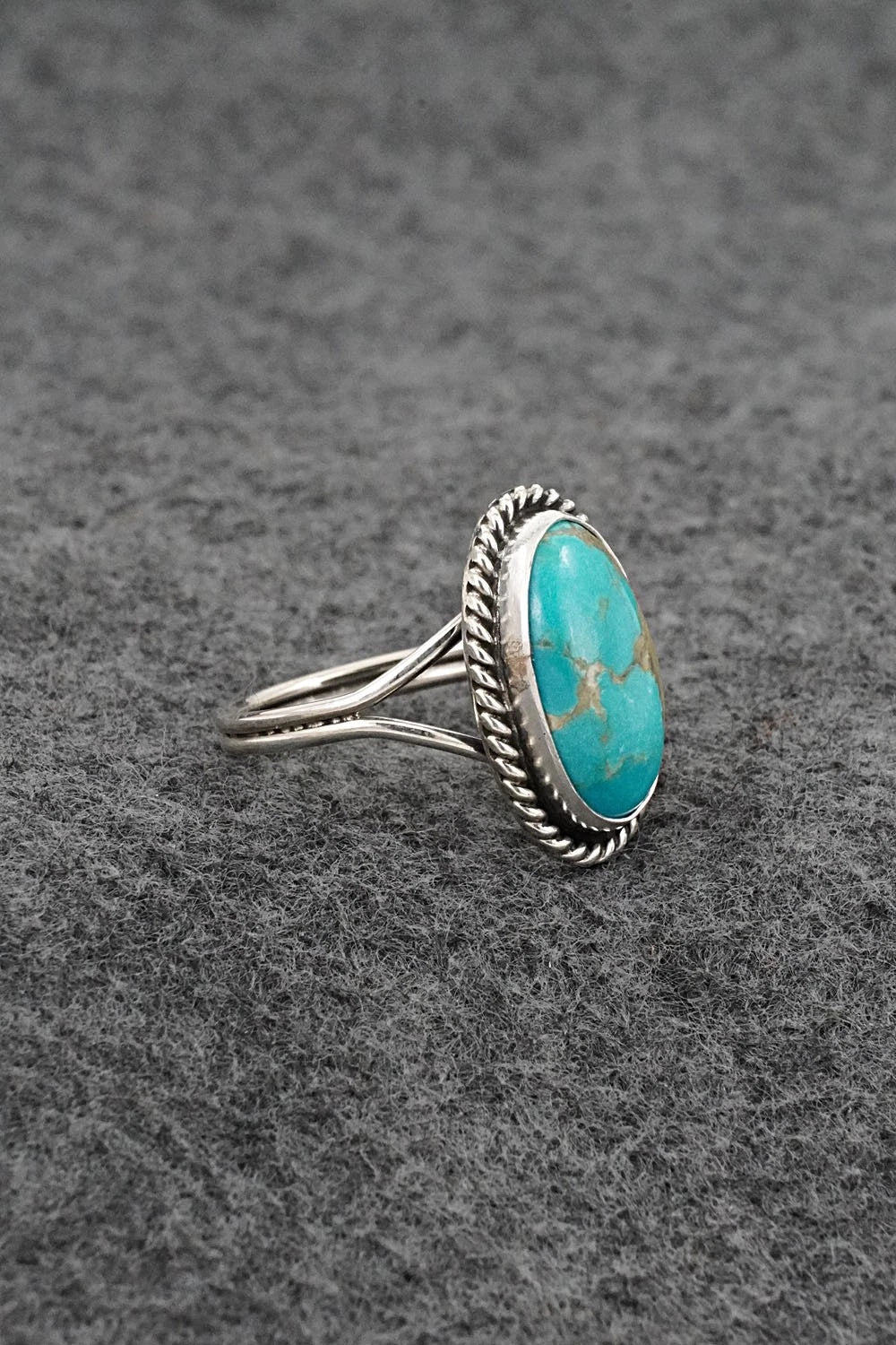 Turquoise & Sterling Silver Ring - Eugene Gruber - Size 9