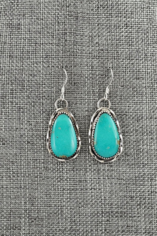Turquoise & Sterling Silver Earrings - Ernest Hawthorne