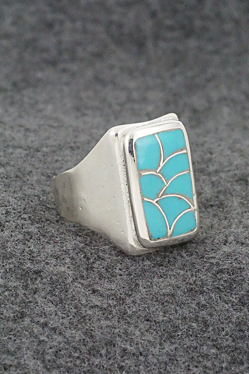 Turquoise & Sterling Silver Ring - Orena Leekya - Size 10.5