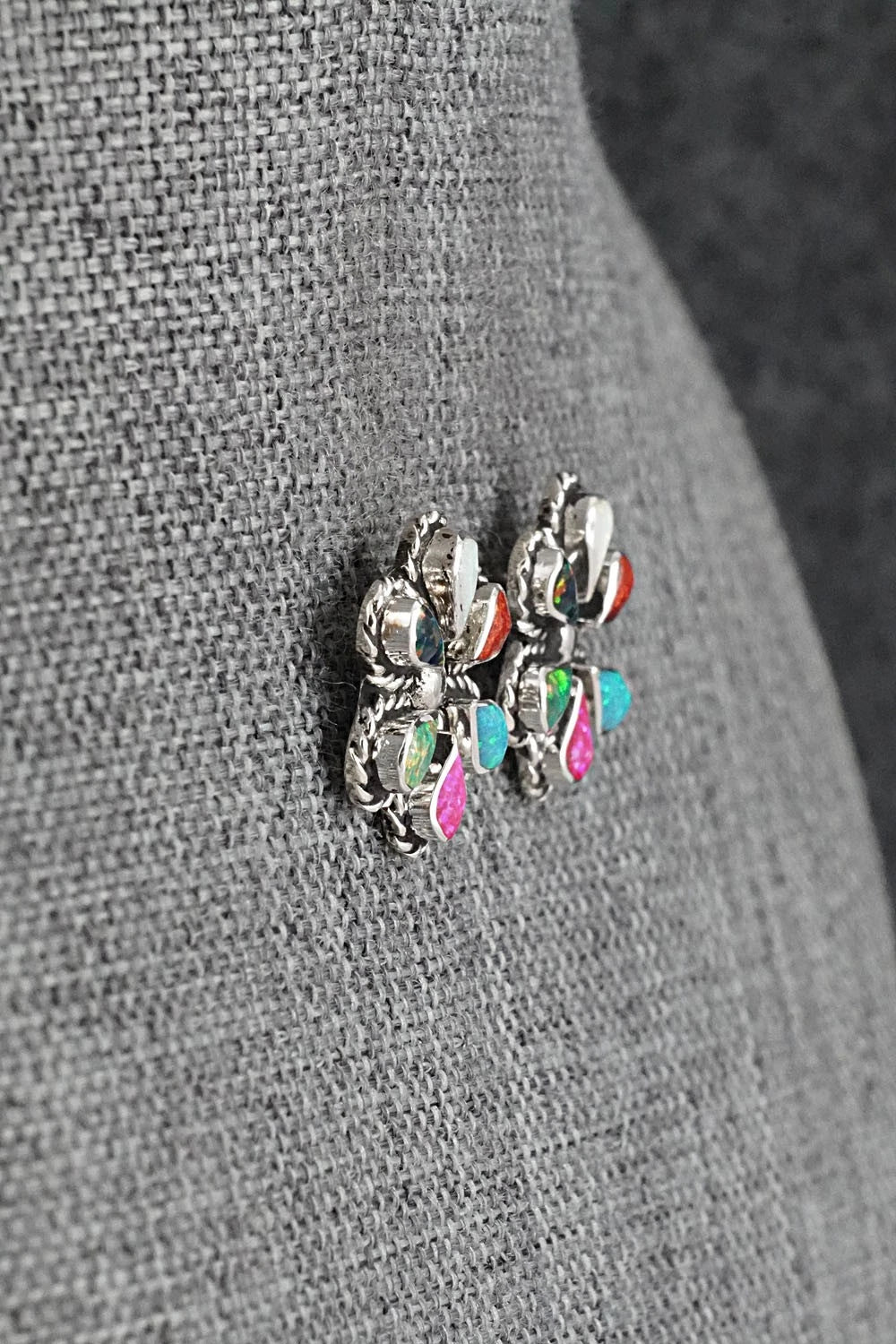 Opalite & Sterling Silver Earrings - Carol Lateyice