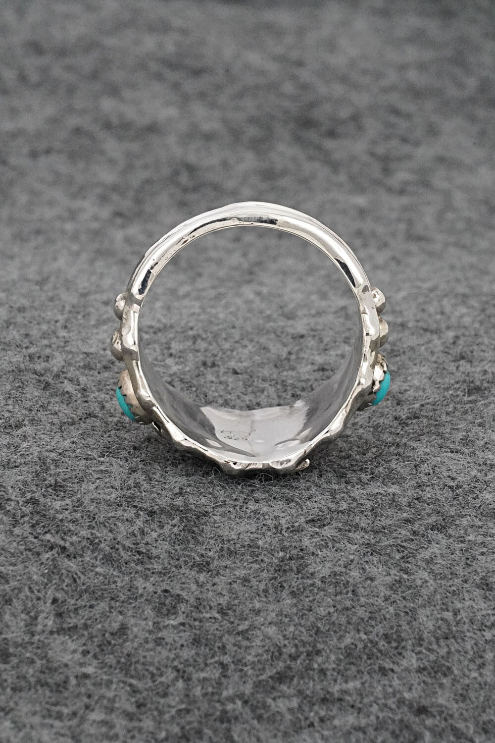 Turquoise & Sterling Silver Ring - Genevieve Francisco - Size 13
