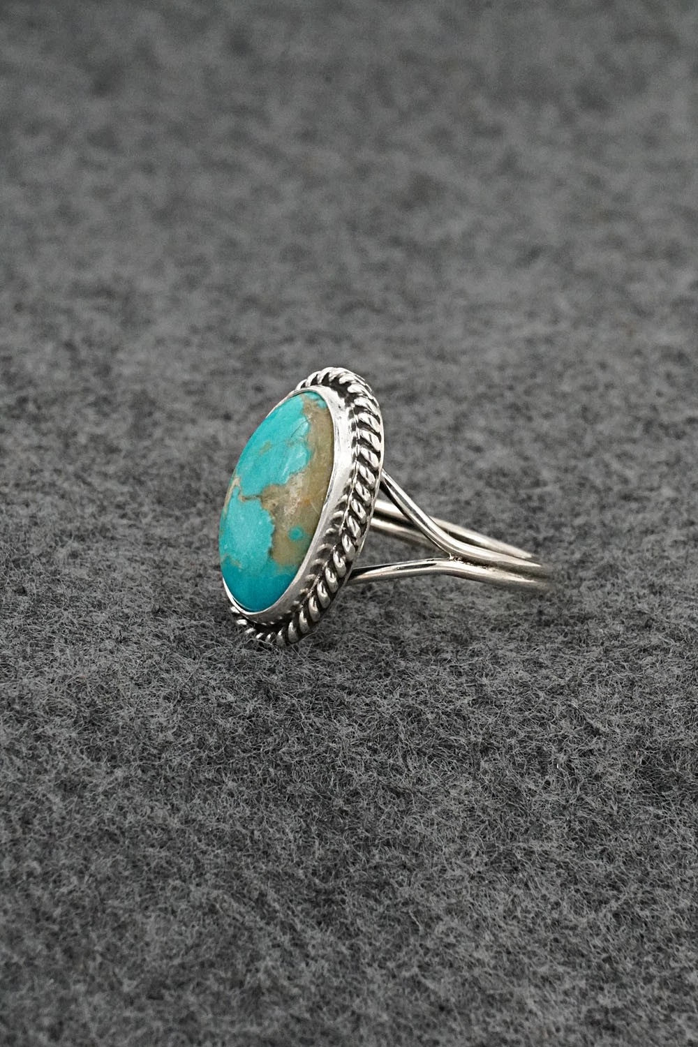 Turquoise & Sterling Silver Ring - Eugene Gruber - Size 9
