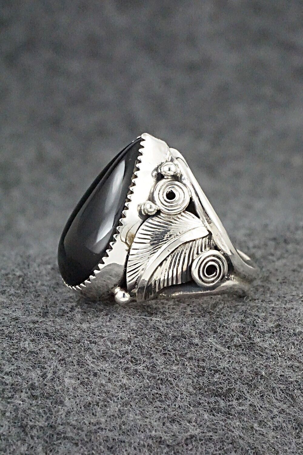 Onyx & Sterling Silver Ring - Darrell Morgan - Size 8