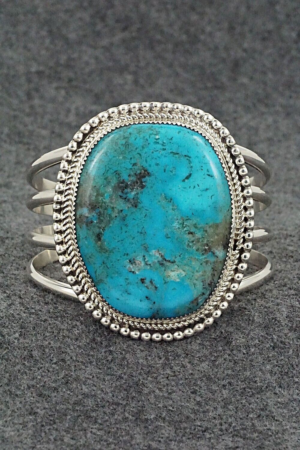 Turquoise & Sterling Silver Bracelet - Leslie Nez