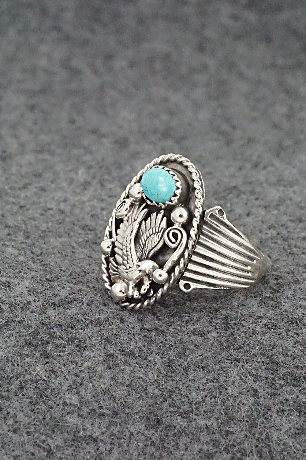 Turquoise & Sterling Silver Ring - Jeannette Saunders - Size 10