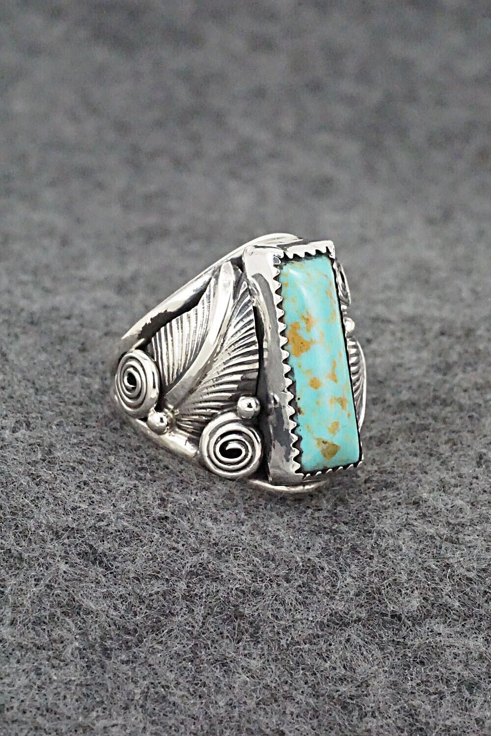 Turquoise & Sterling Silver Ring - Darrell Morgan - Size 8