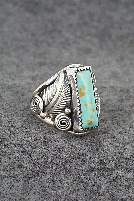 Turquoise & Sterling Silver Ring - Darrell Morgan - Size 8