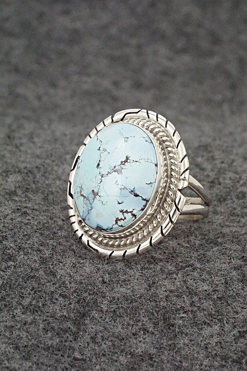 Turquoise & Sterling Silver Ring - Peggy Skeets - Size 8