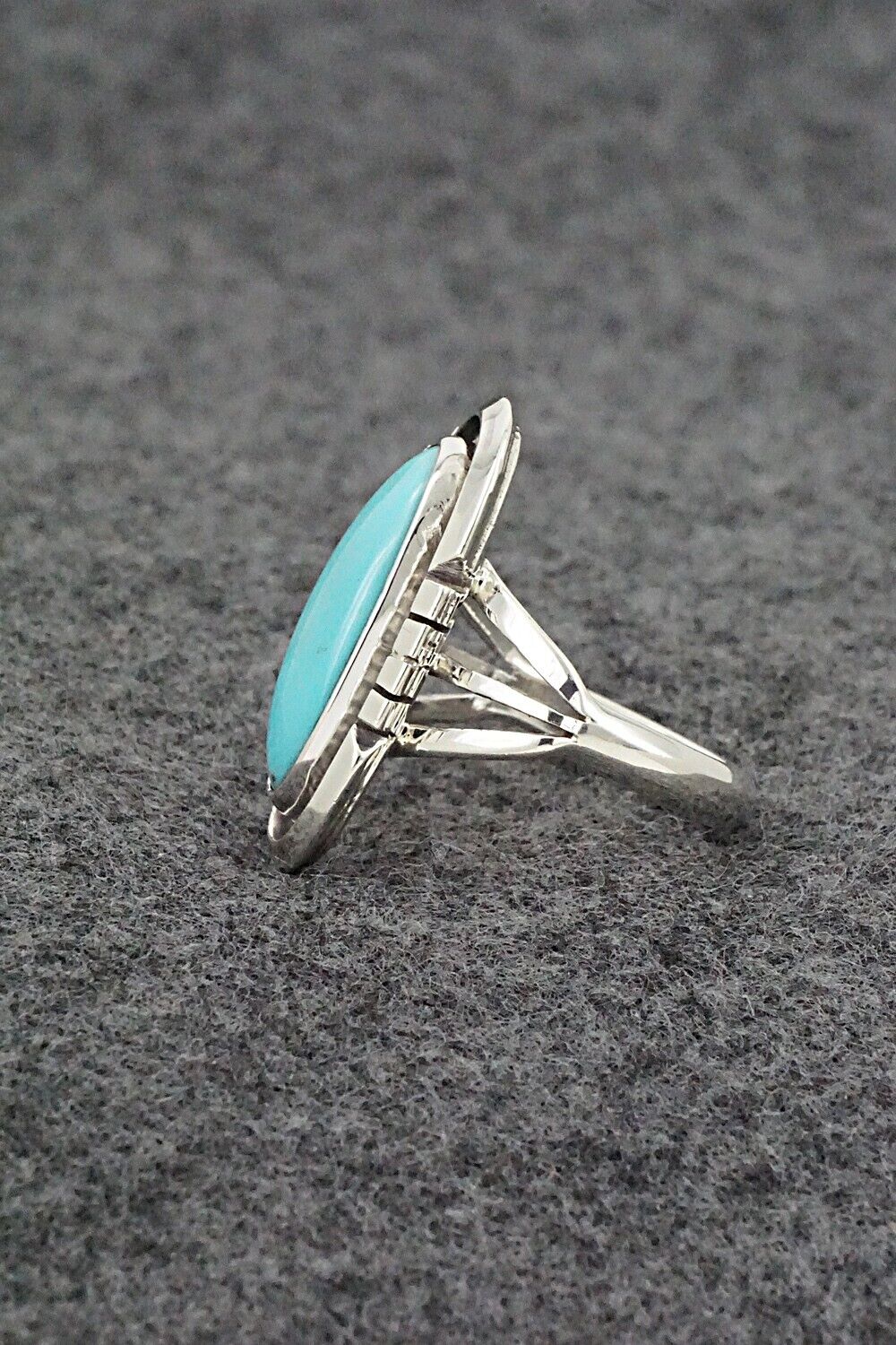 Turquoise & Sterling Silver Ring - Samuel Yellowhair - Size 6.75