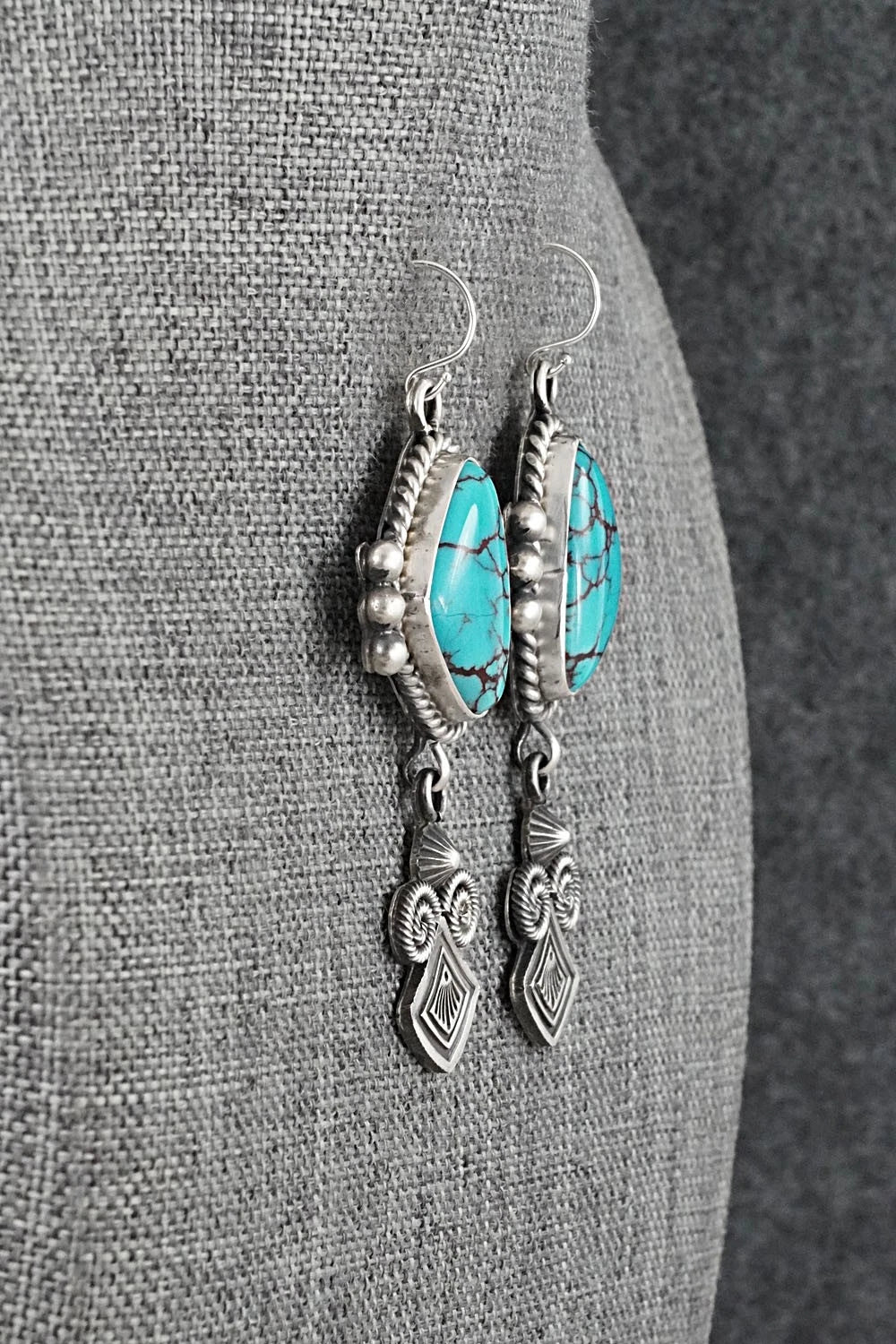 Turquoise & Sterling Silver Earrings - Michael Calladitto