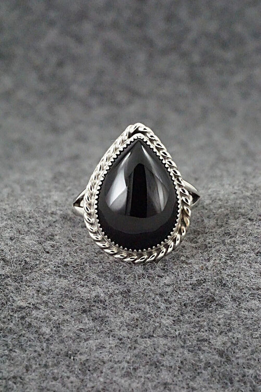 Onyx & Sterling Silver Ring - Arlene Lewis - Size 8
